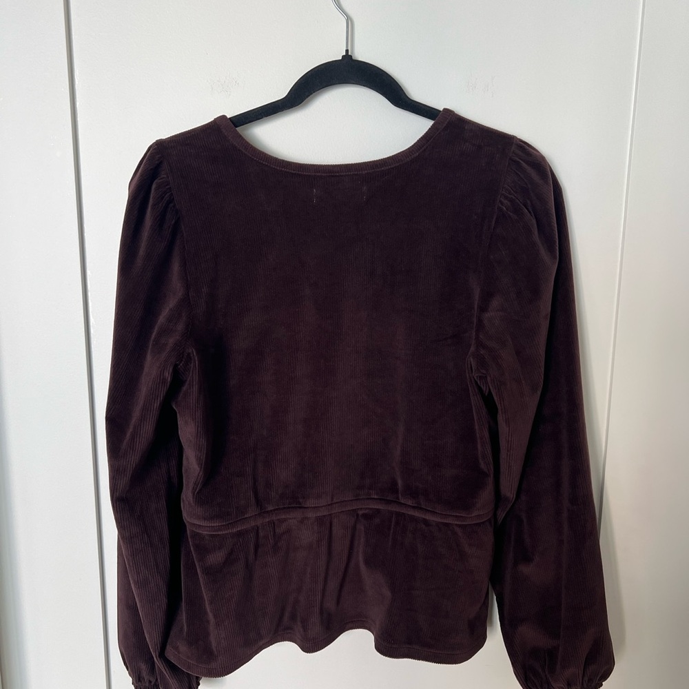 Madewell Deep Purple Wrap Blouse - Picture 3 of 3